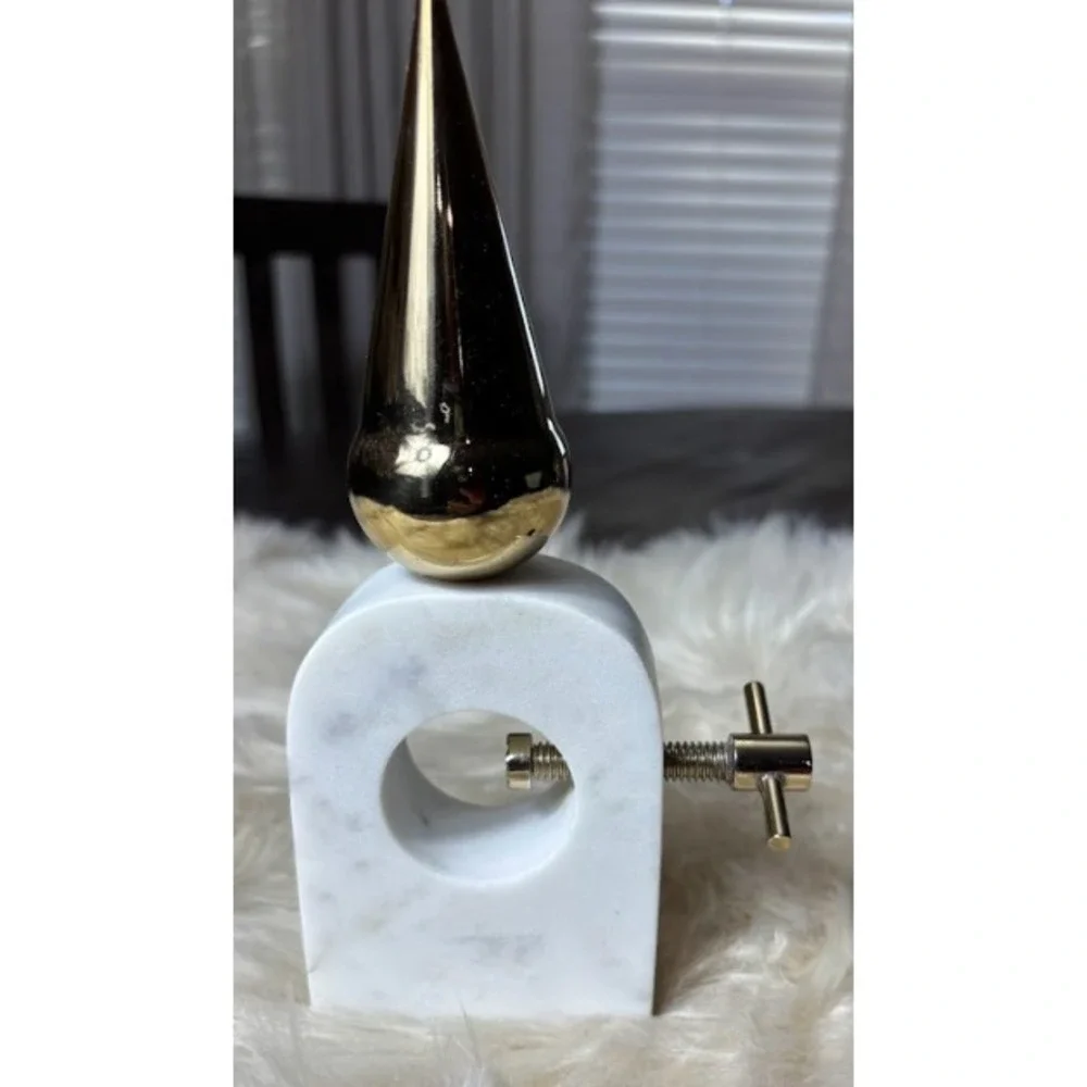 Pottery Barn‎ Marble Gold Nutcracker Holiday Decor Christmas Collectible Vintage